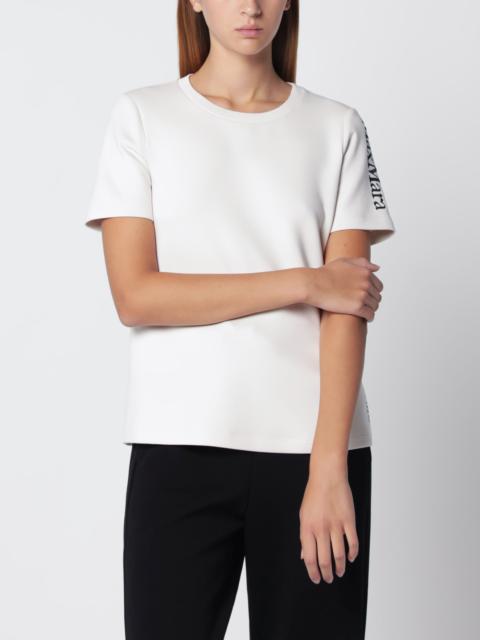 'S Max Mara Écru cotton-blend T-shirt with embroidered logo