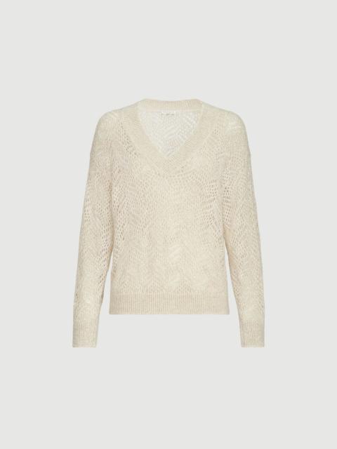 Brunello Cucinelli Dazzling abstract leaf sweater in mohair and wool