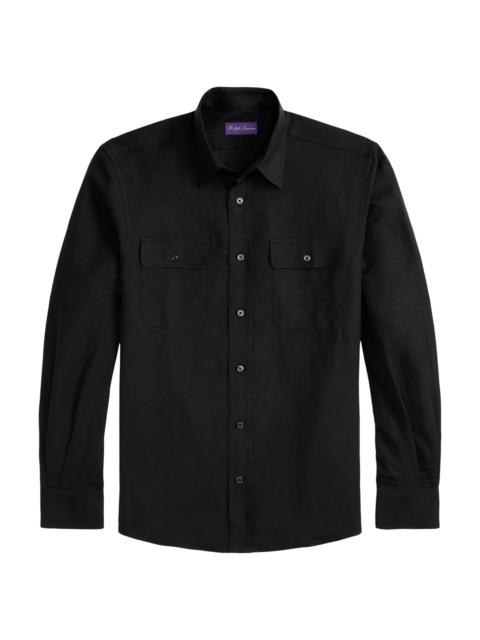 Ralph Lauren Men's Silk-Linen Canvas Shirt - Black