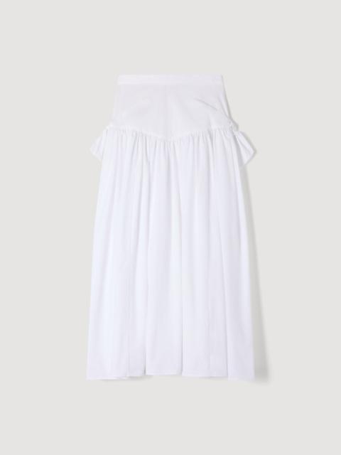 Sandro MAXI POPLIN SKIRT WITH TIES