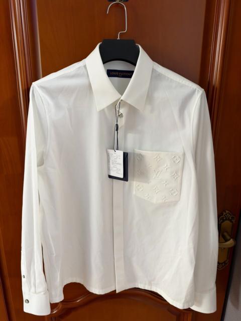Louis Vuitton Louis Vuitton White Embossed Pocket Long Sleeve Shirt