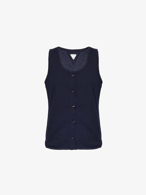 Bottega Veneta Scoop-neck sleeveless cotton-jersey top