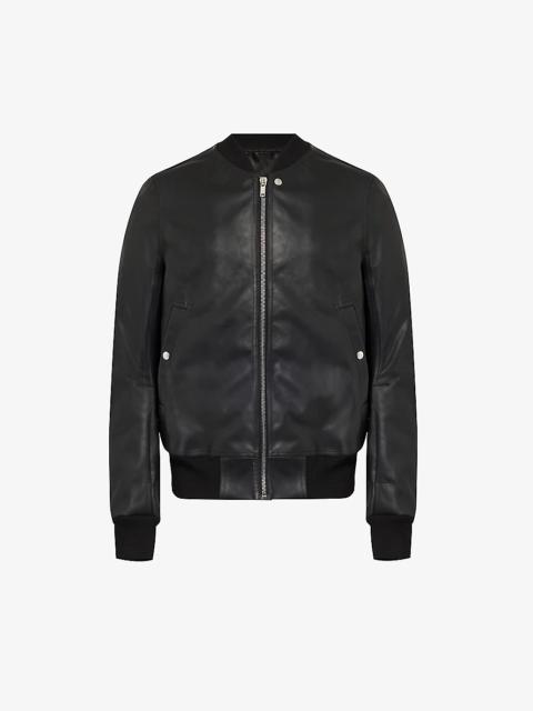 Flight slip-pocket regular-fit leather jacket