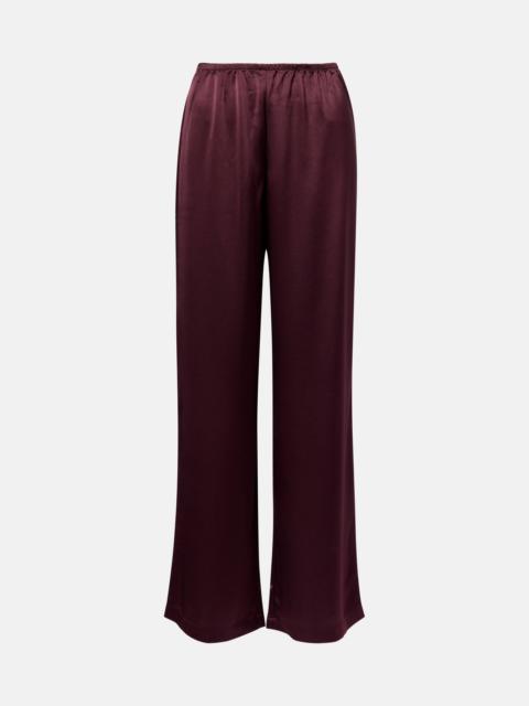 LESET Barb satin wide-leg pants