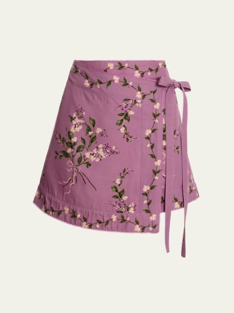 Agua by Agua Bendita Luna Wisteria Mini Skirt Coverup