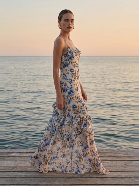 CAMI NYC ELOUISA BURNOUT CHIFFON GOWN DAYDREAM