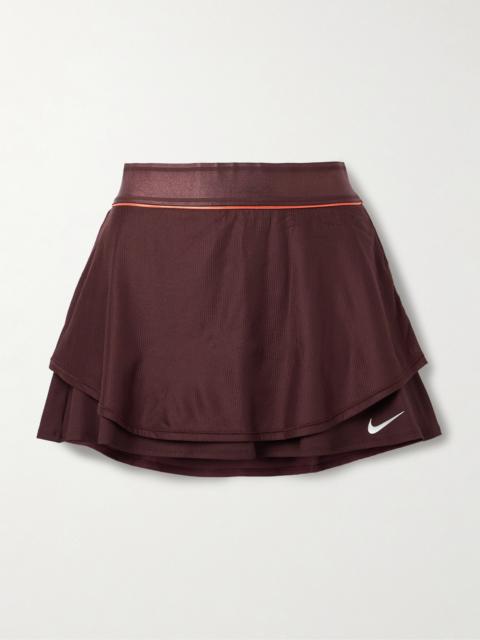 Nike Nikecourt Slam Layered Ribbed Dri-fit Tennis Skirt