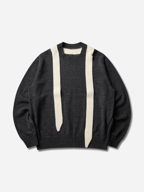 sacai Men's Wool Knit Pullover Grey / Off White