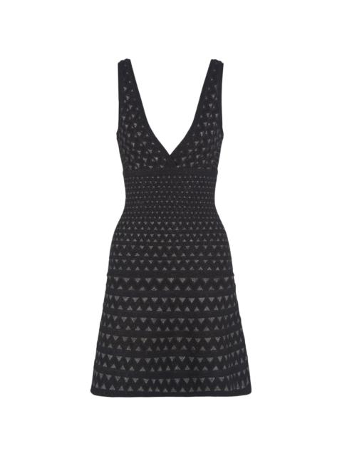 geometric knit pattern minidress