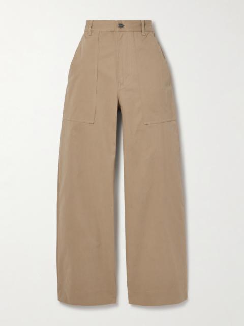 Moncler Cotton-blend Twill Wide Leg Pants