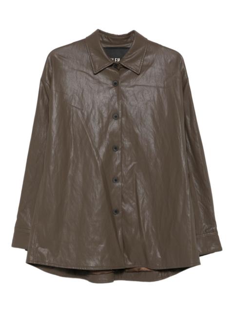ELEH button-down leather shirt jacket