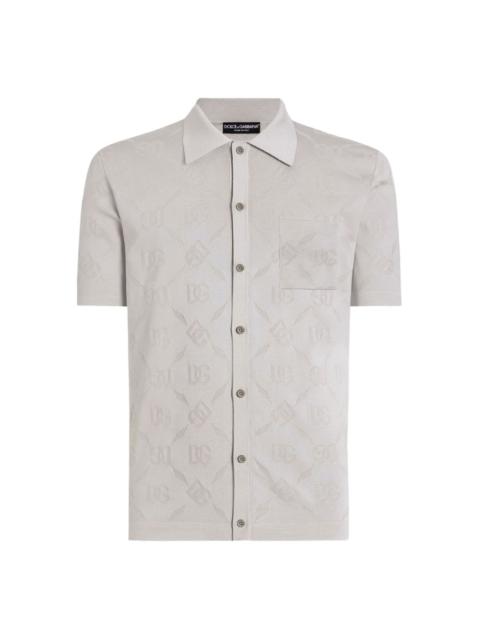 monogram-pattern shirt