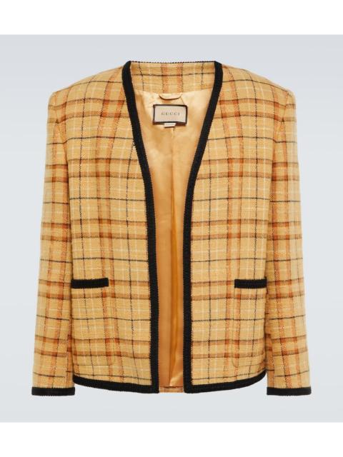 GUCCI checked long-sleeve blazer