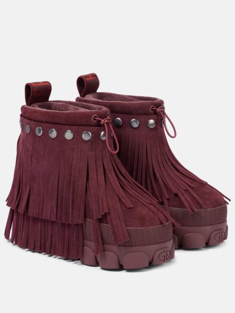 GOLDBERGH Vergara fringed suede snow boots