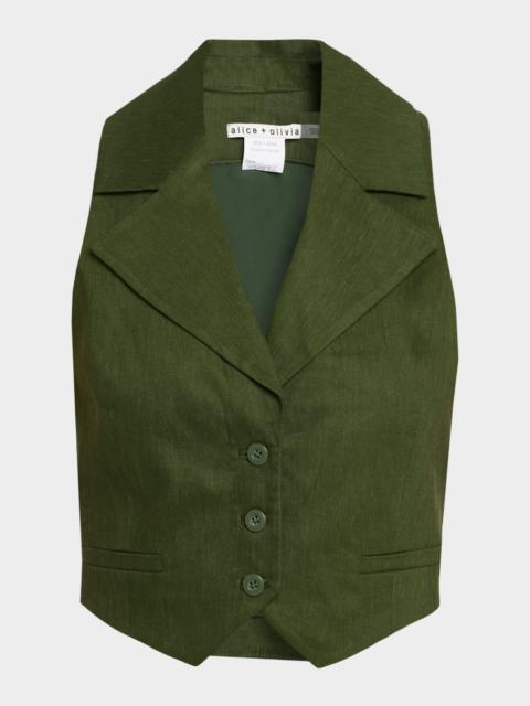 Alice + Olivia Donna Linen-Blend Vest