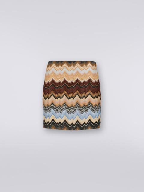 Missoni Lamé viscose miniskirt with chevron pattern