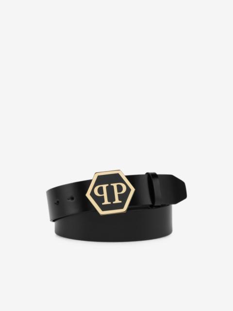 PHILIPP PLEIN leather belt Hexagon