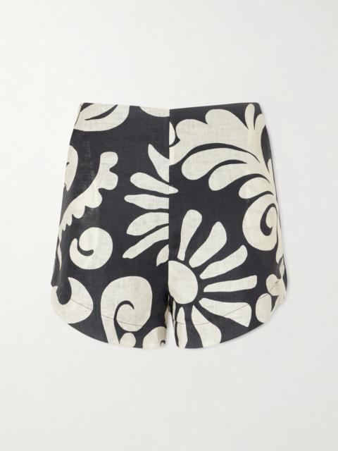CALA de la CRUZ Bahamas Printed Linen Shorts
