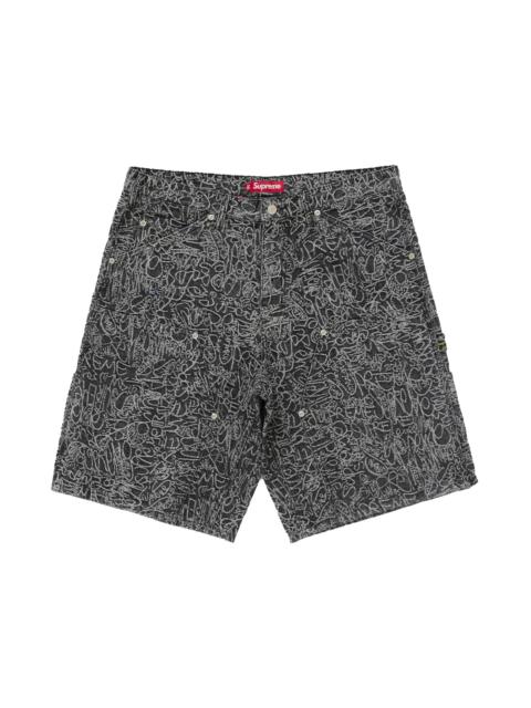 Supreme Supreme Handwriting Double Knee Denim Short Black