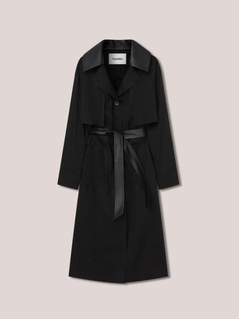 Nanushka UTA - Cotton-organza coat - Black