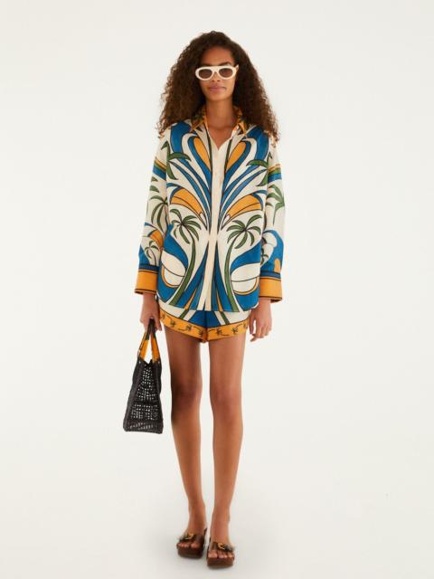 FARM RIO Multicolor Tropical Graphic Drawstring Pockets Shorts