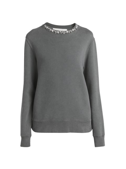 Golden Goose Women's Crystal-Embellished Distressed Crewneck Sweatshirt - Grey