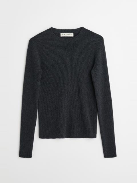 Compact Roundneck Anthracite Melange Wool