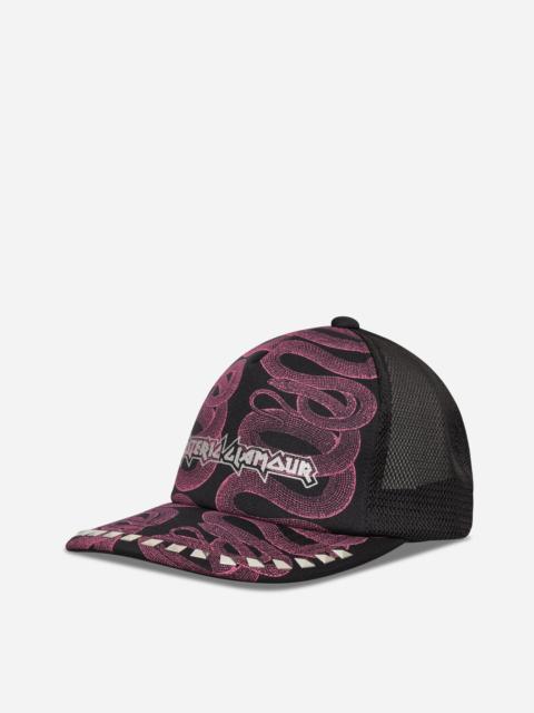 Hysteric Glamour Snake Loop Studded Mesh Cap Black