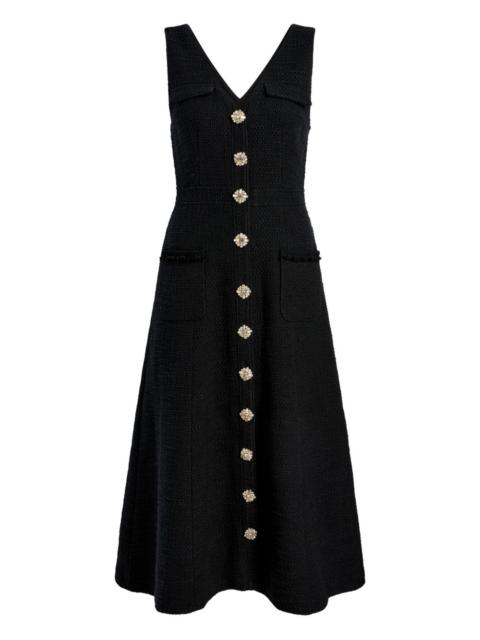Cinq à Sept embellished-button tweed dress