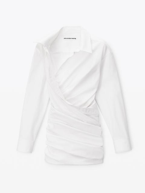 Alexander Wang DRAPED BACK DRESS IN COTTON SHIRTING