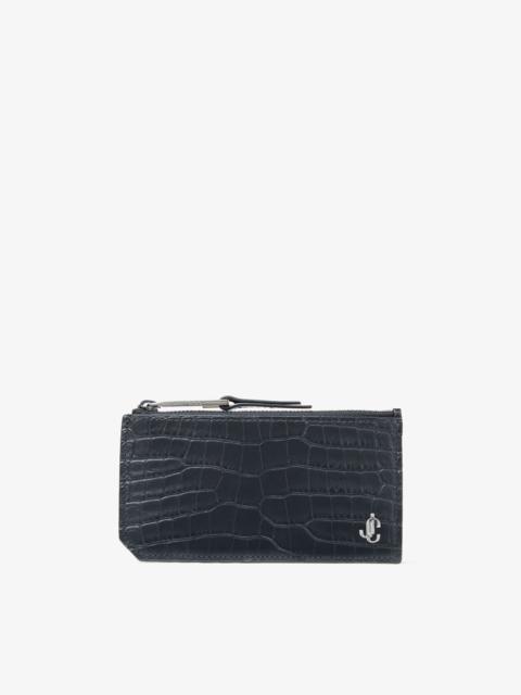 JIMMY CHOO Casey
Black Croc-Embossed Leather Card Case with JC Logo
