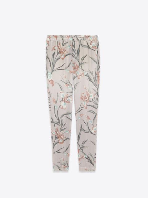 SAINT LAURENT relaxed pants in floral satin