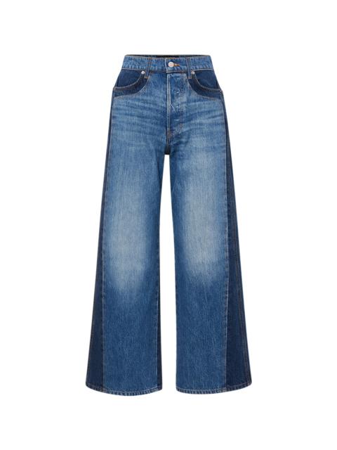 TAYLOR TWO-TONE CROPPED WIDE-LEG JEAN