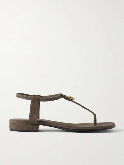 Loro Piana Mindil embellished suede sandals
