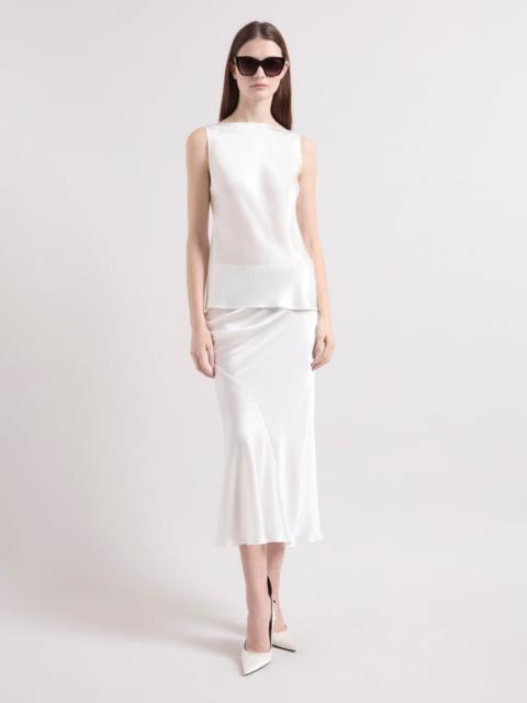 NINA RICCI Cream Halterneck Silk Satin Top