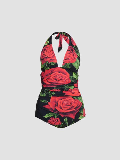 Dolce & Gabbana Women's St. Sicilia Retro One-Piece Swimsuit - Rose Nero