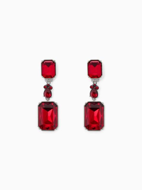 GIORGIO ARMANI EARRINGS IN CRYSTAL WITH TIN ALLOY AND BRASS