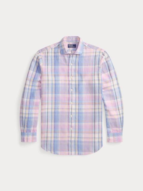 Polo Ralph Lauren Classic Fit Plaid Slub Linen Shirt