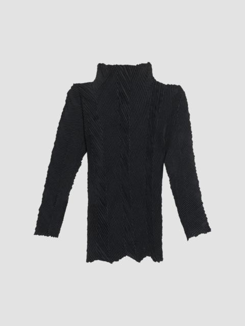 ISSEY MIYAKE Women's Zigzag Pleats Shirt - Black