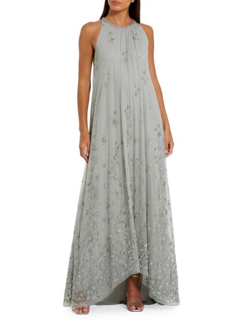 MAC DUGGAL Women's Floral Embellished Mesh Trapeze Gown - Sage