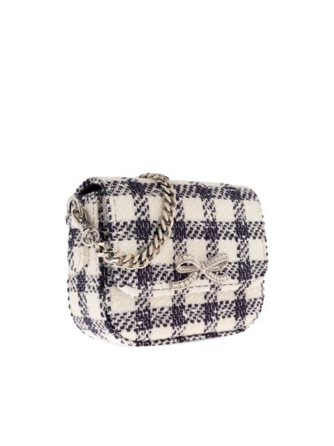 self-portrait check bow chain cross body bag