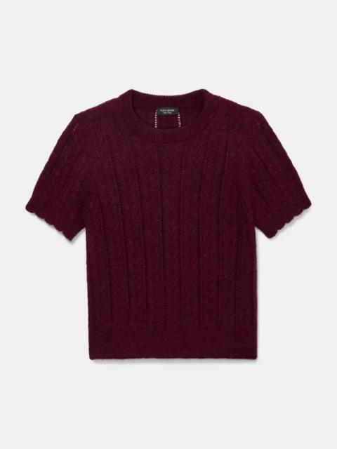 kate spade Pointelle Short Sleeve Sweater