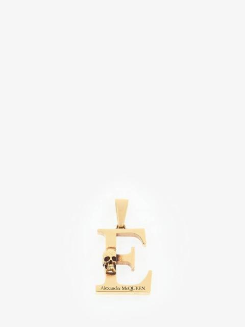 Alexander McQueen Alphabet Pendant in Antique Gold