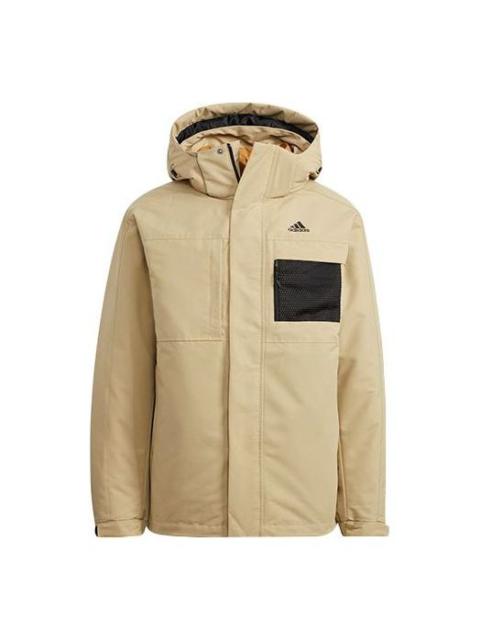 adidas 3in1 Dwn Jkt 3 In 1 Stay Warm Hooded Down Jacket Light Khaki H20771