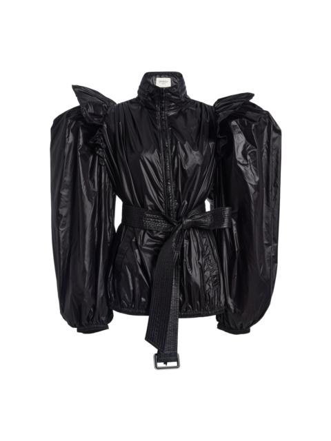 SAINT LAURENT Balloon-Sleeve Nylon Windbreaker black