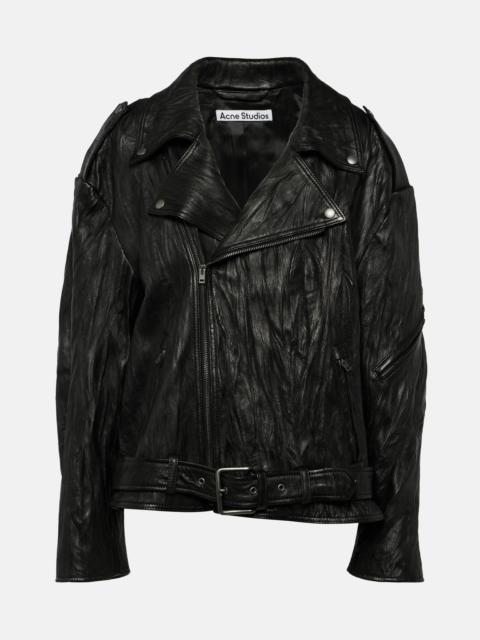 Acne Studios Linor oversized belted leather jacket
