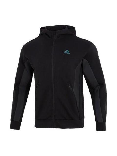 adidas Men's adidas St Blok Knjkt Athleisure Casual Sports Solid Color Hooded Jacket Black HM2992