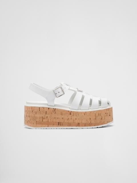 Prada Rubber wedge platform sandals