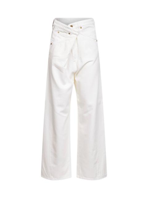 DARKPARK White denim Ines fold over waist jeans