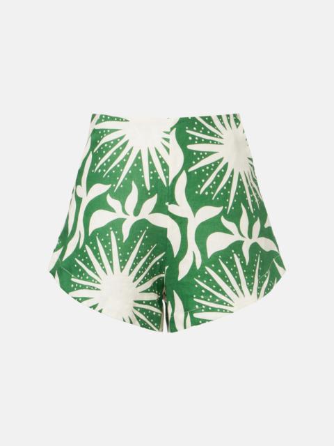 CALA de la CRUZ Bahamas printed linen shorts